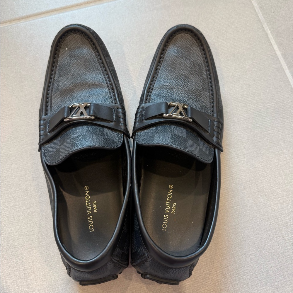 Louis Vuitton Dark Gray Men's Slip-On Loafers